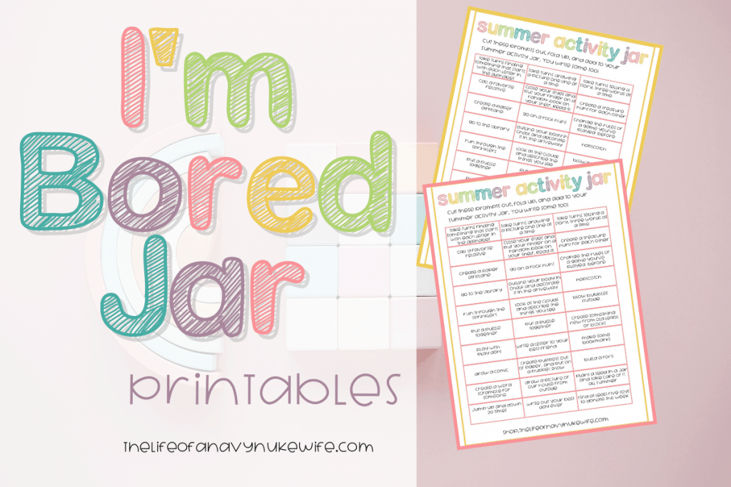 bored jar activity printables