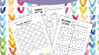 Image for Pumpkin Preschool Number and Letter Recognition Worksheets