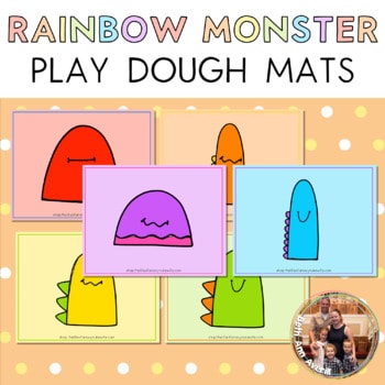 Image for Rainbow Monster Fine Motor Skills Play Dough Mats for Preschoolers