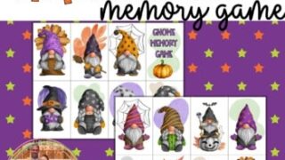 Image for Halloween Gnomes Memory Game for Preschoolers