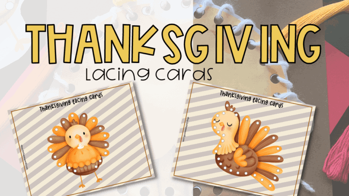 Thanksgiving Lacing cards for preschoolers