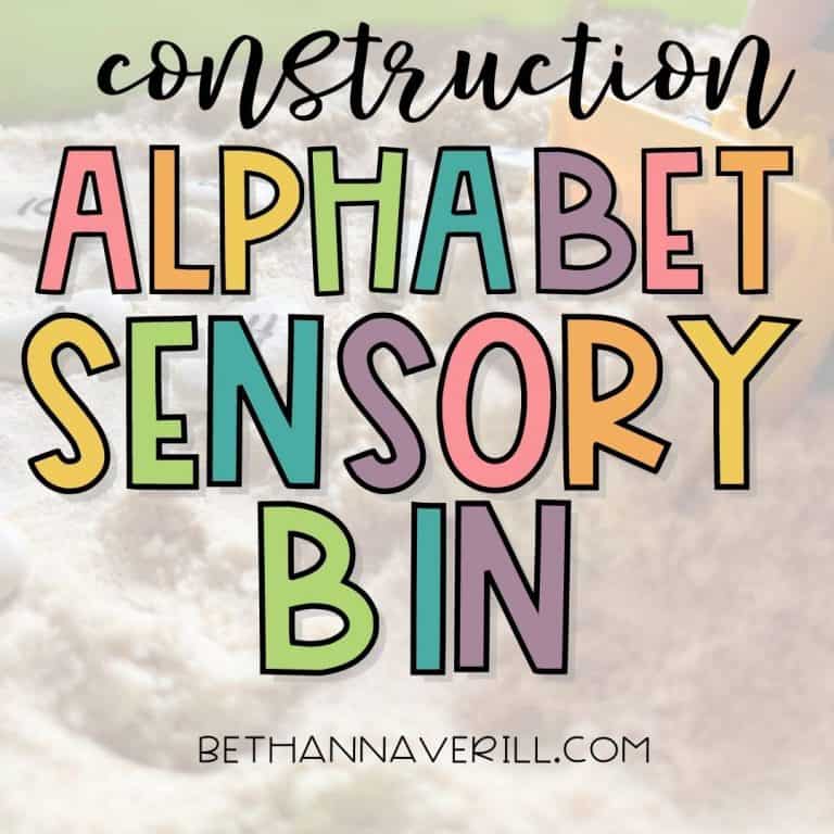 Construction Alphabet Sensory Bin for Preschoolers
