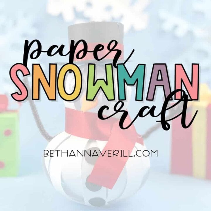 3D Paper Snowman Craft