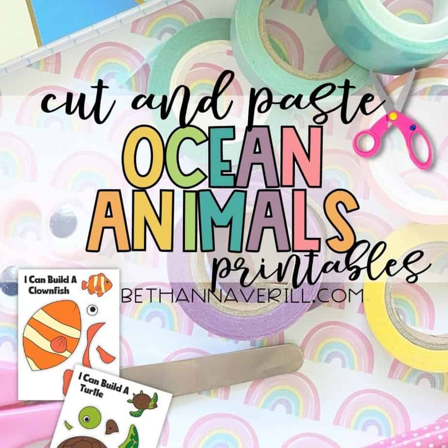 Cut and Paste Ocean Animals Printables