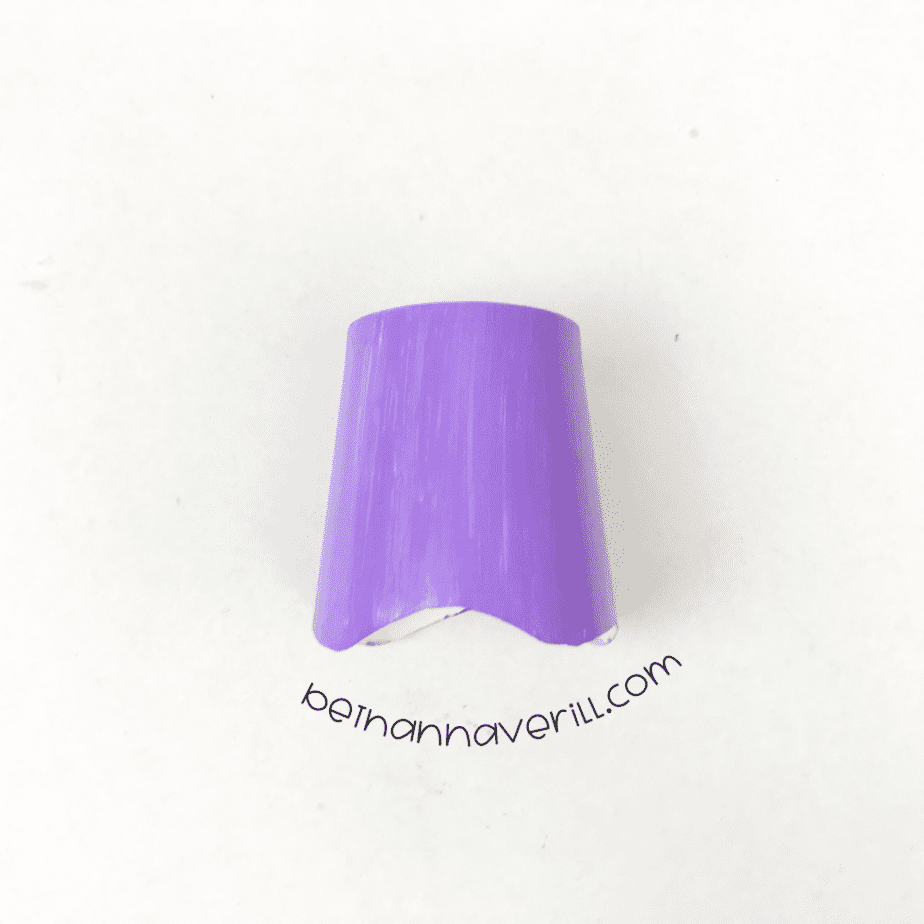 Paper cup painted purple