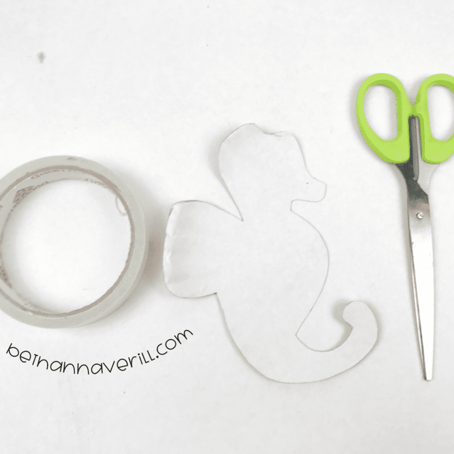 Seahorse shape cut from a paper plate