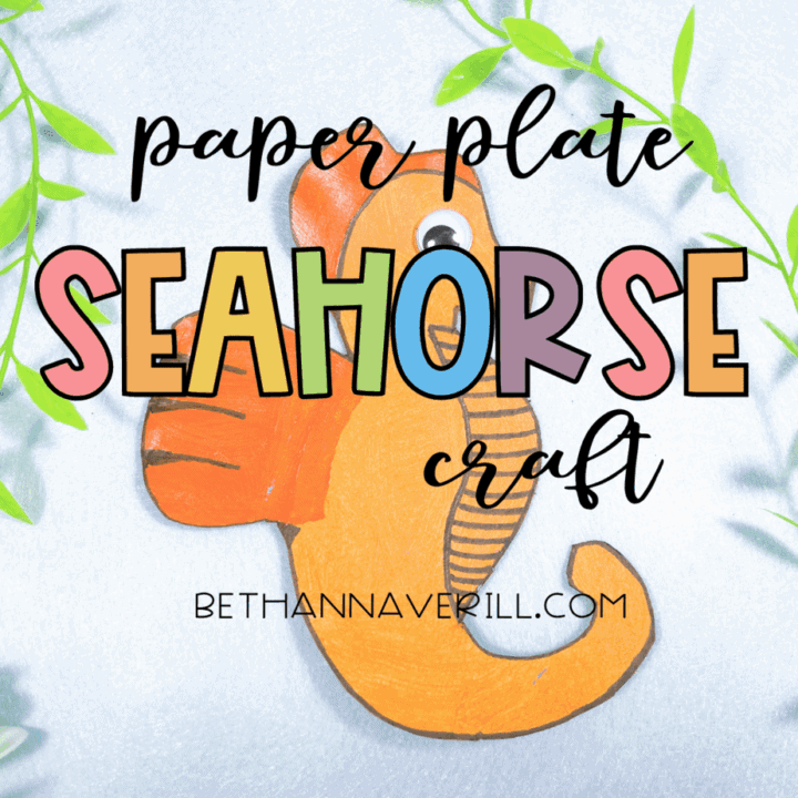 seahorse paper plate craft for kids