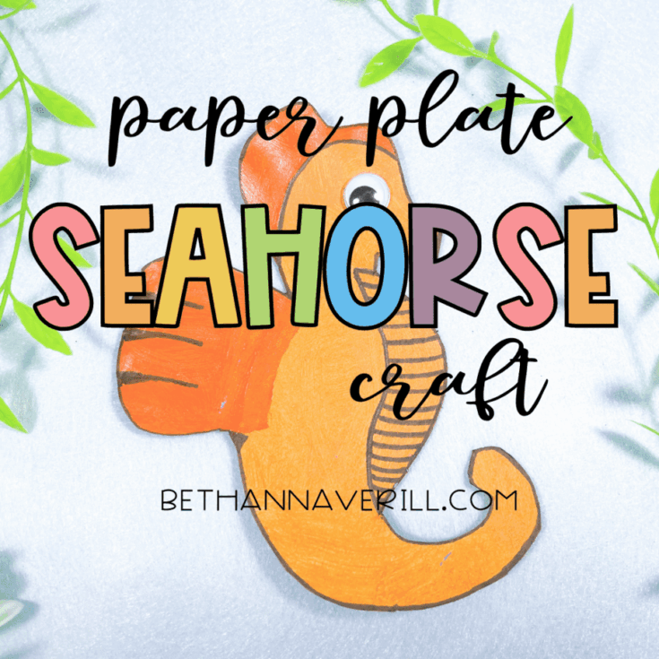 seahorse paper plate craft for kids