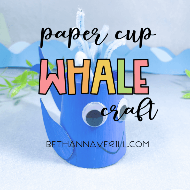 Whale Paper Cup Craft for Preschoolers