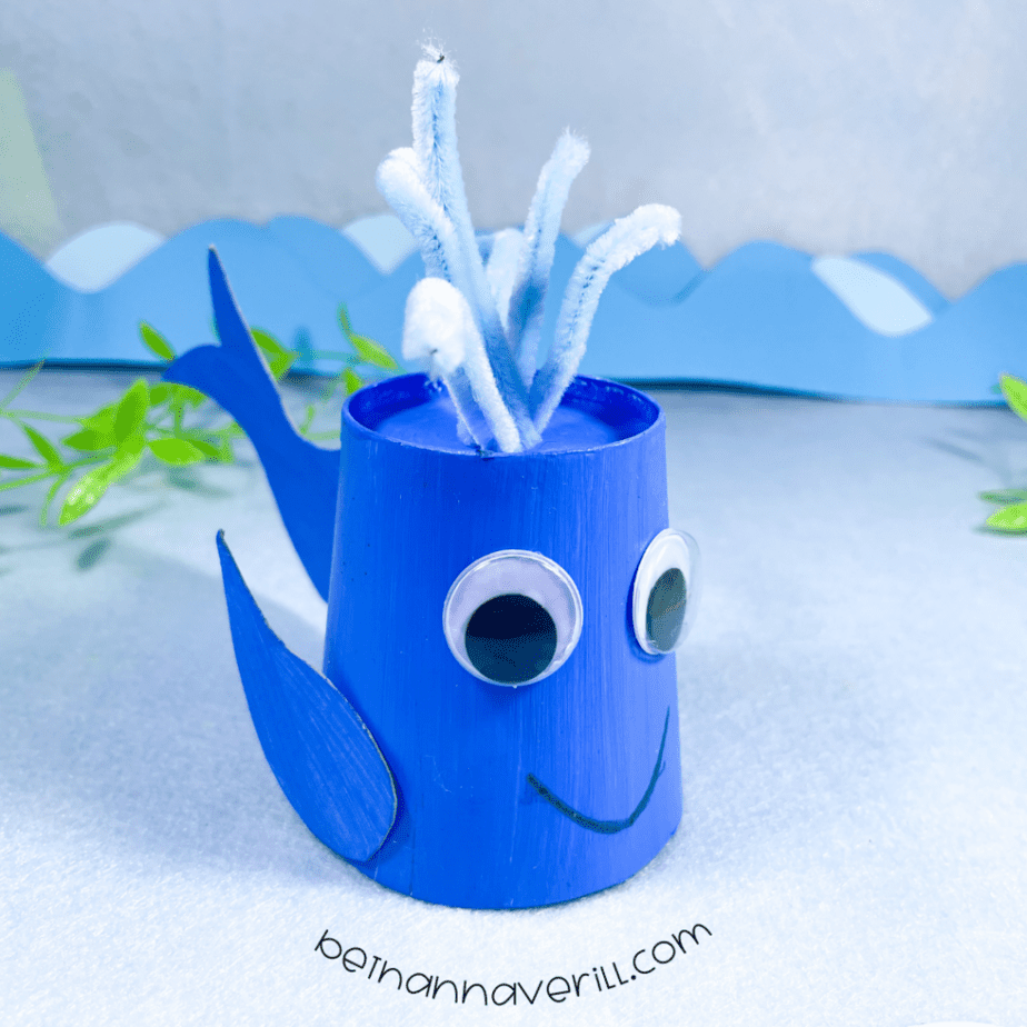 Finished whale paper cup craft