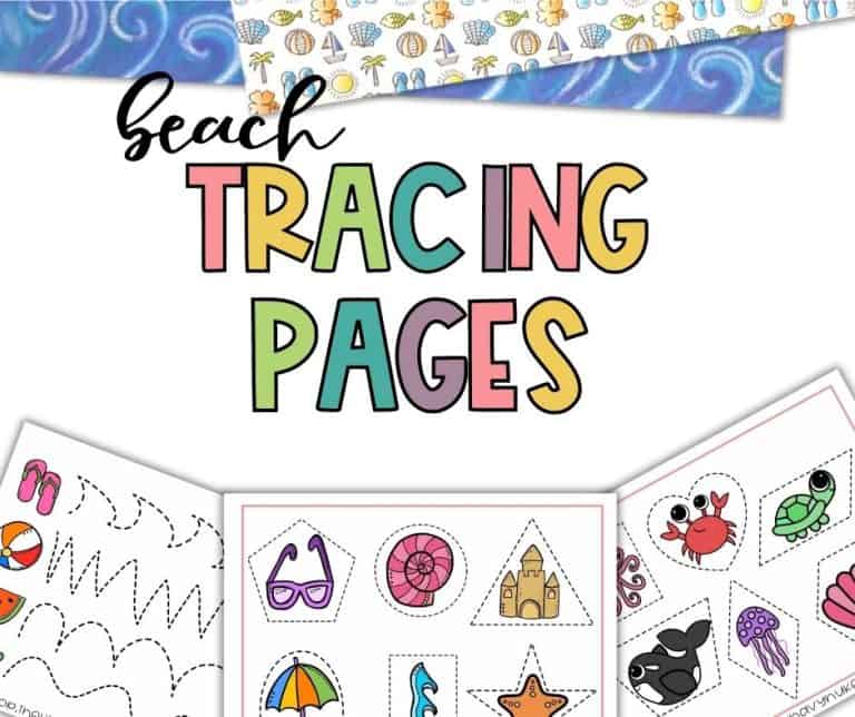 Tracing Lines Worksheets for Summer Preschool Learning