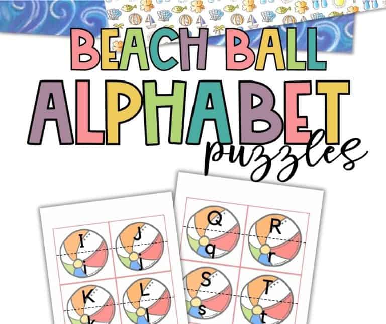 Summer Alphabet Learning Beach Ball Matching Game | Beth Ann Averill