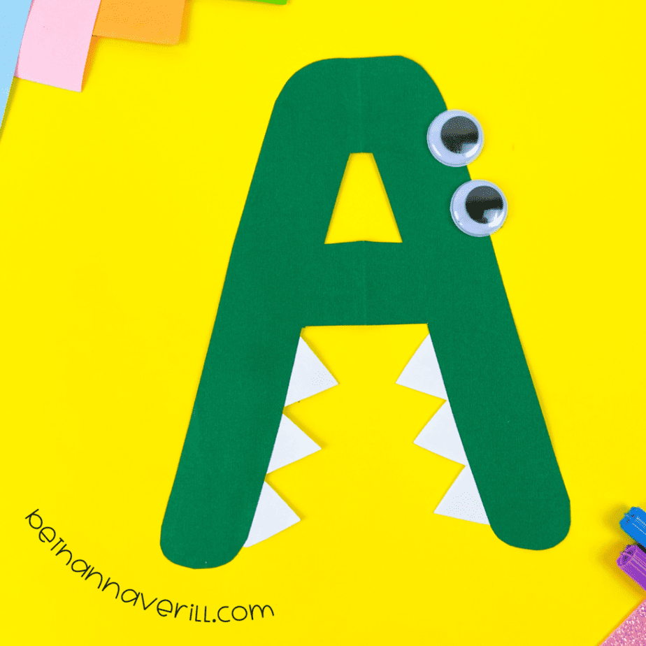 Finished letter A is for Alligator craft