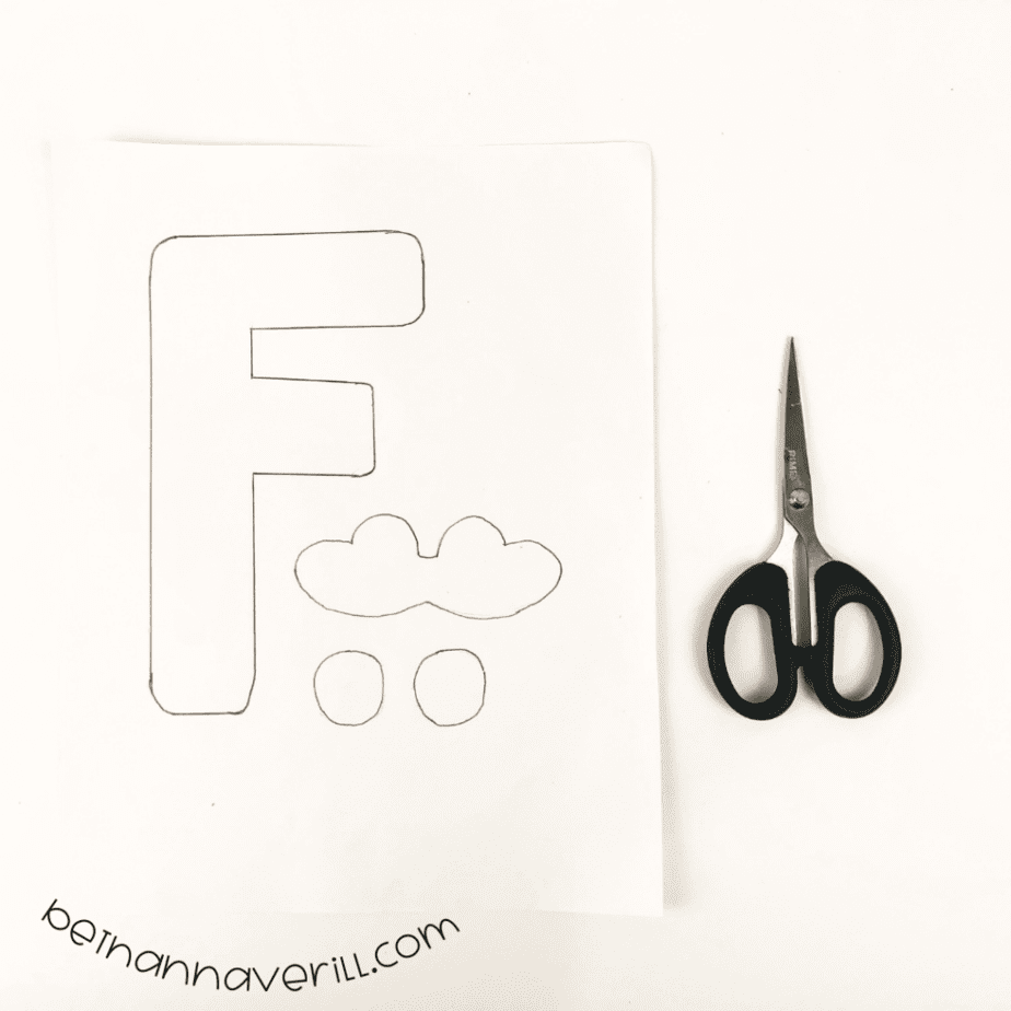 F is for Frog template cut out