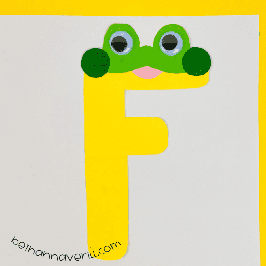 Finished letter F is for Frog craft