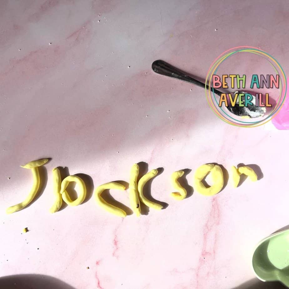 use peeps play dough to make letters