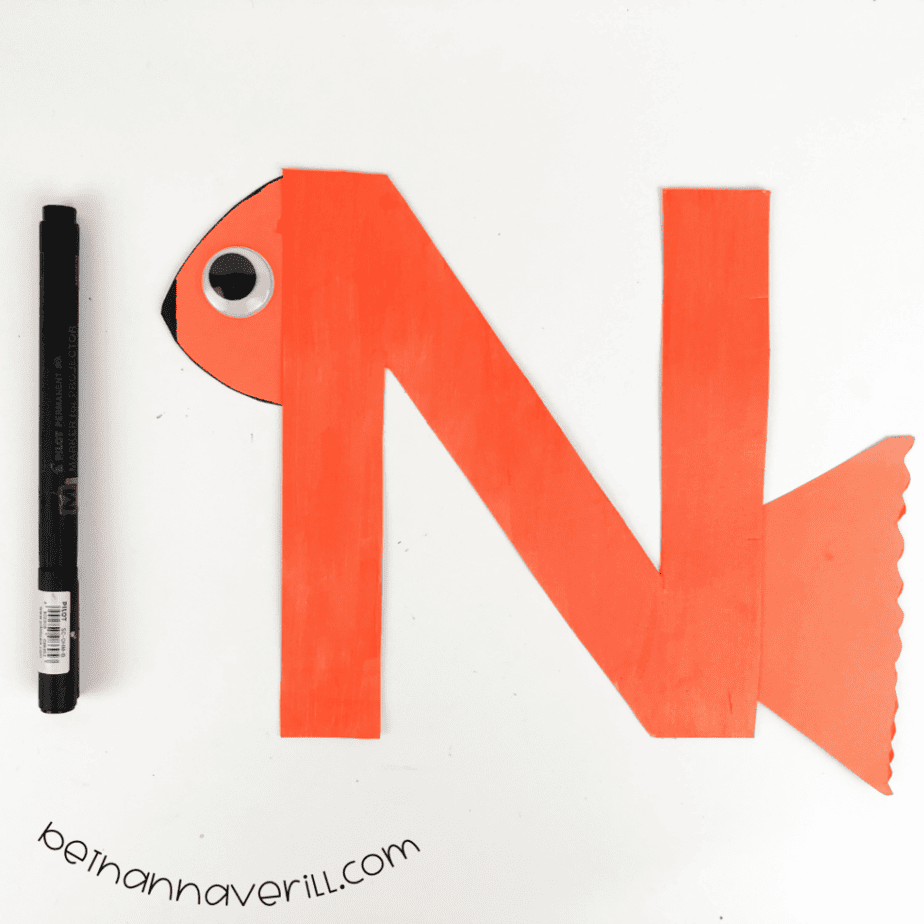Marker smile drawn on the fish N