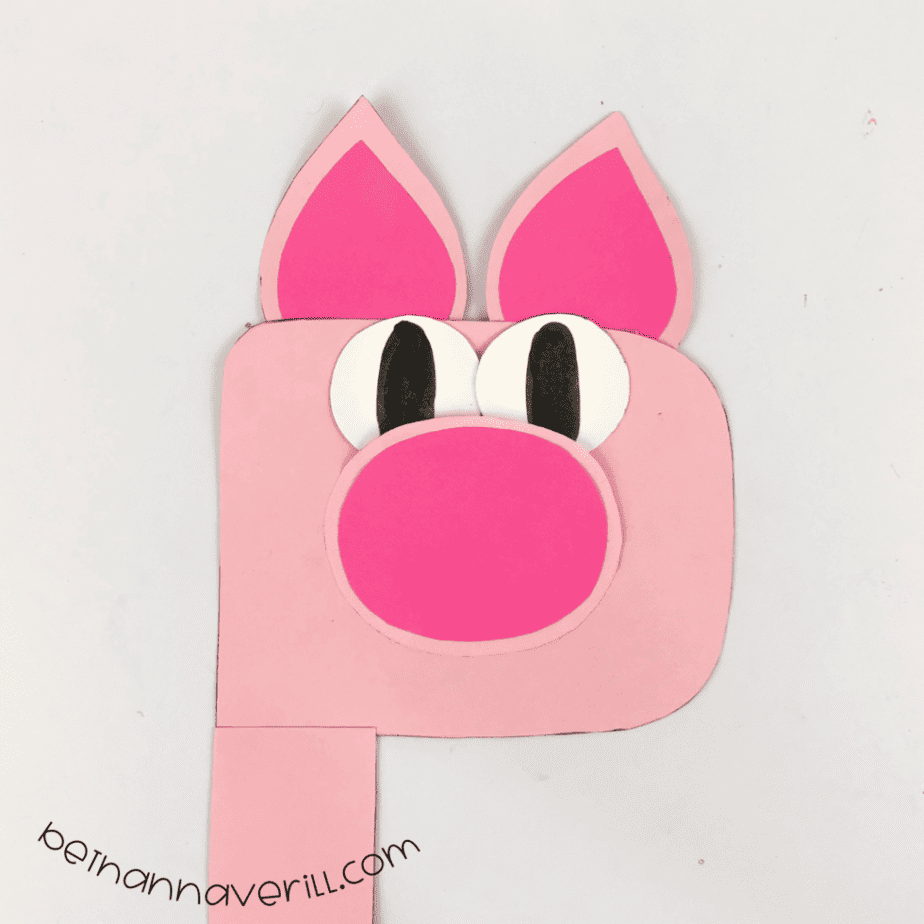 Eyes and snout glued below the ears on the P