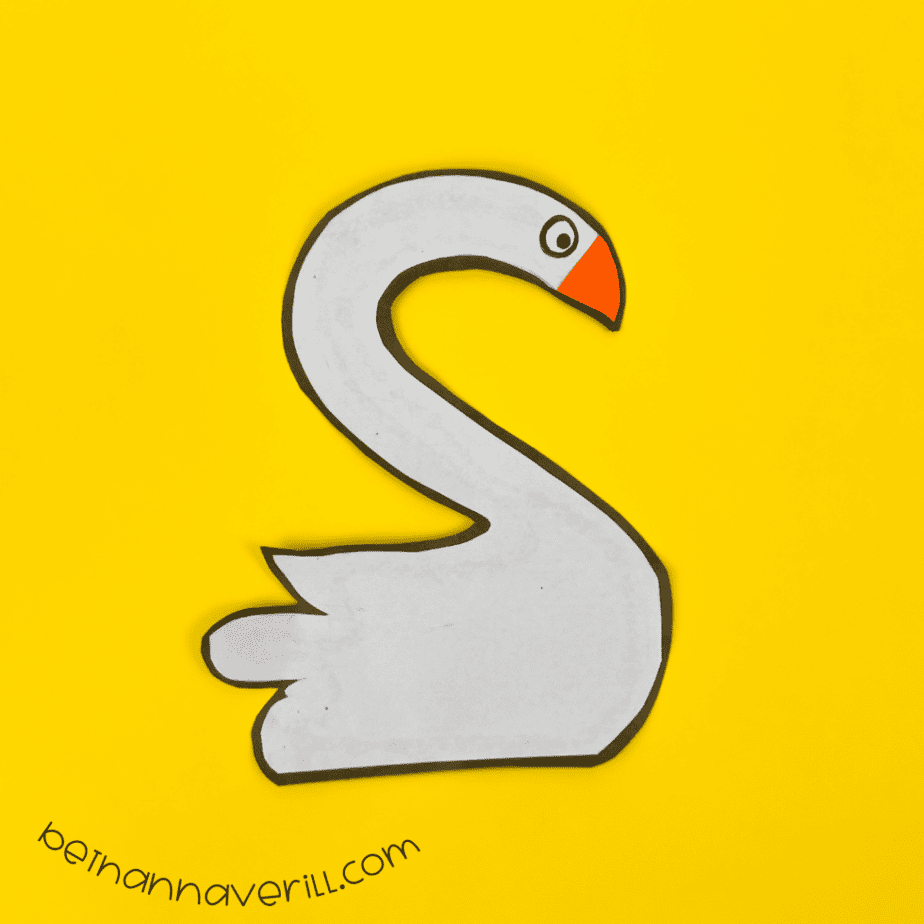 Finished letter S is for Swan craft
