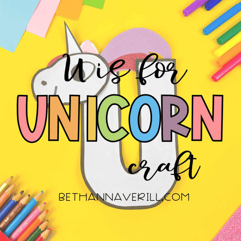 U is for Unicorn Craft for Preschoolers