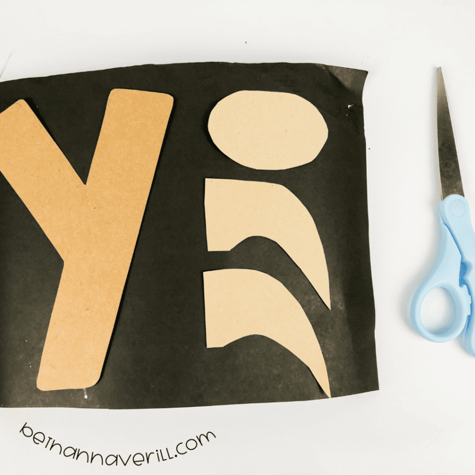 Brown and black yak pieces cut out