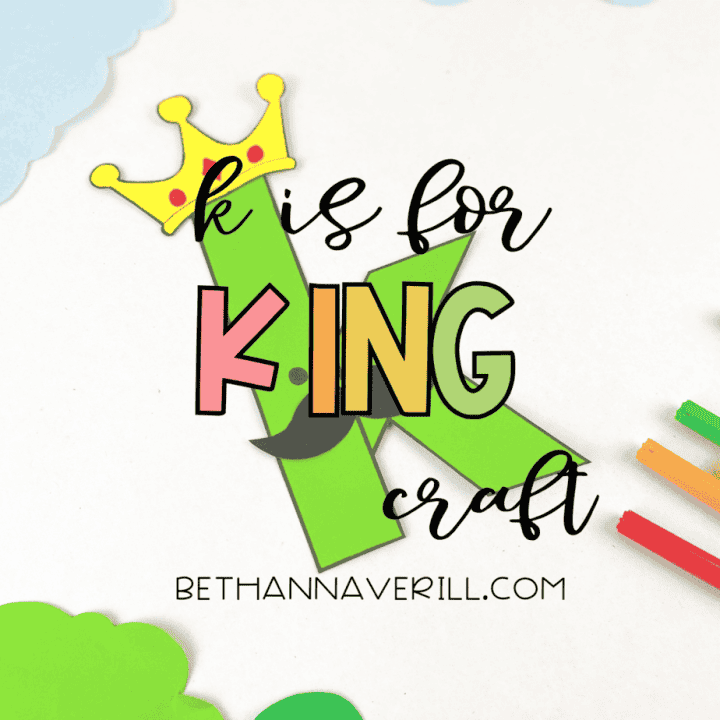 Lowercase k is for king craft for preschoolers