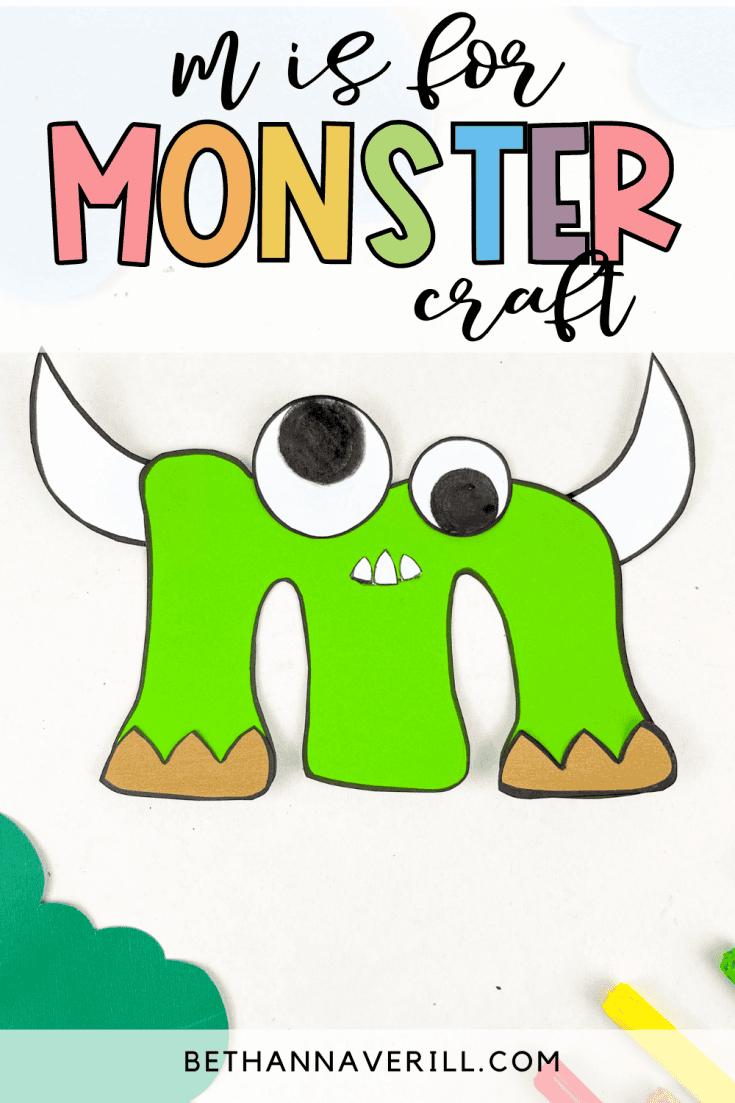 m is for monster craft for preschoolers