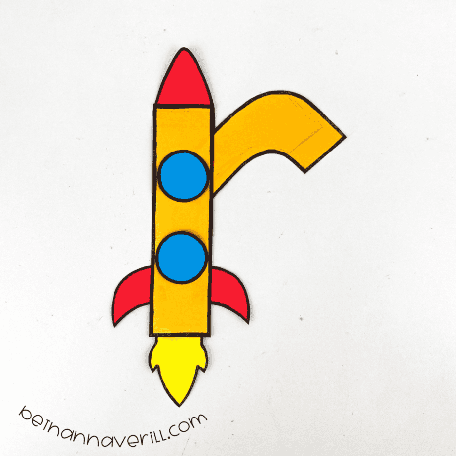 Finished lowercase r is for rocket letter craft