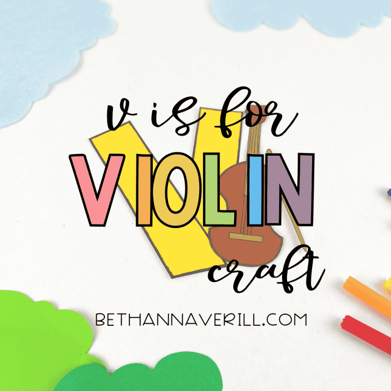 Lowercase v is for Violin Craft for Preschoolers