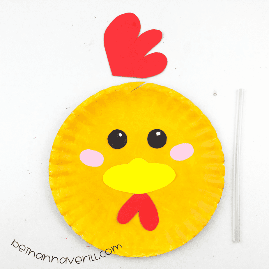 Red comb glued to the top of the chicken plate
