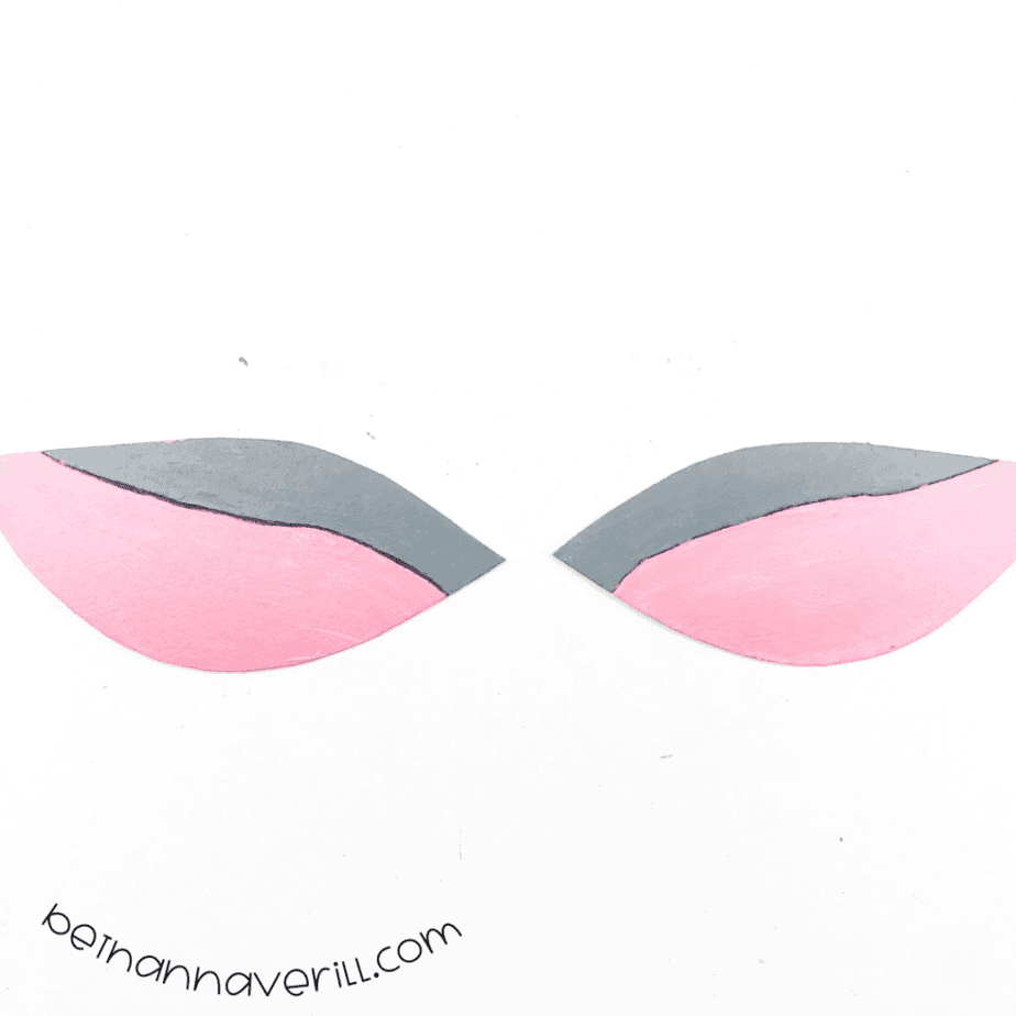 Goat ears with gray tops and pink lower halves
