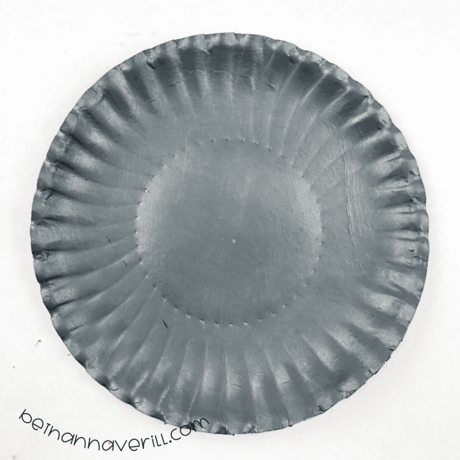Paper plate painted gray