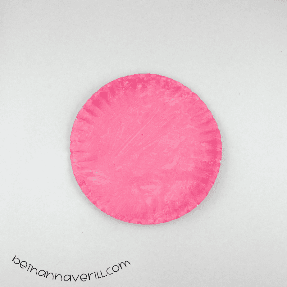 Paper plate painted pink