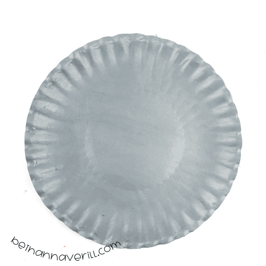 Paper plate painted gray
