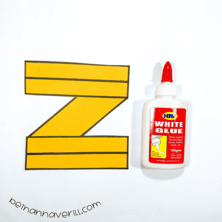Lowercase Z is for Zeppelin Craft for Preschoolers | Beth Ann Averill