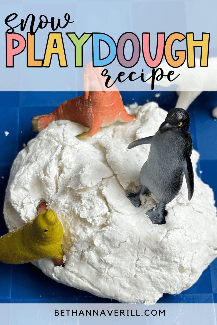 snow glitter playdough