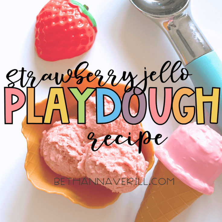 diy strawberry jello playdough recipe