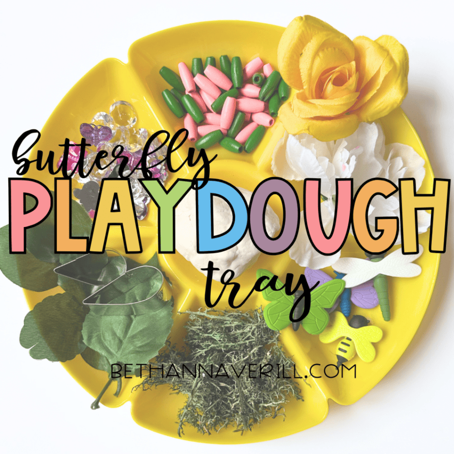 butterfly playdough tray