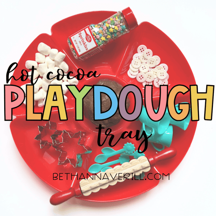 hot cocoa playdough trays