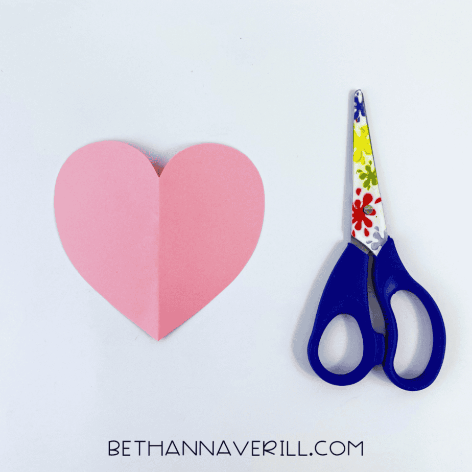 Light pink paper heart cut out
