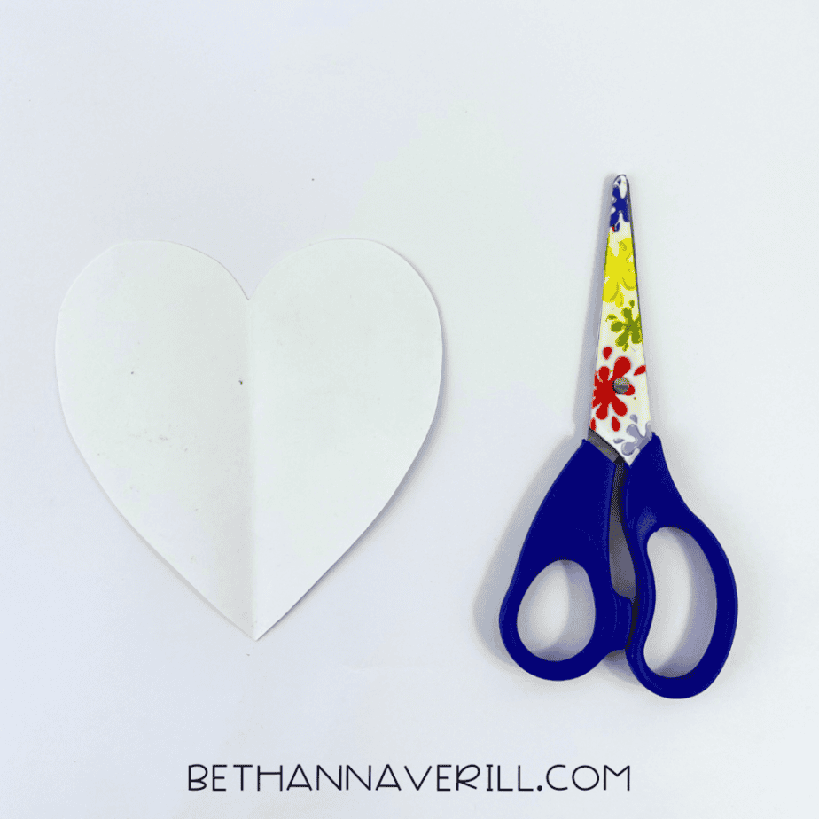 White paper heart cut out