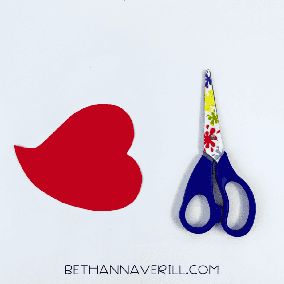 Red paper heart cut out