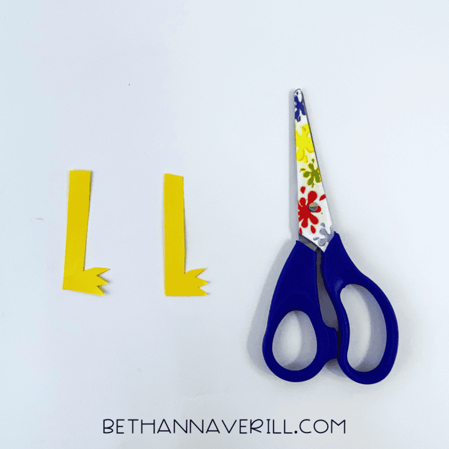 Yellow paper ostrich feet