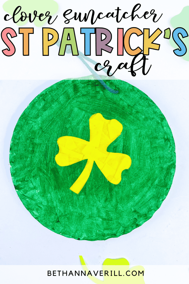 st. patrick's day clover suncatcher craft