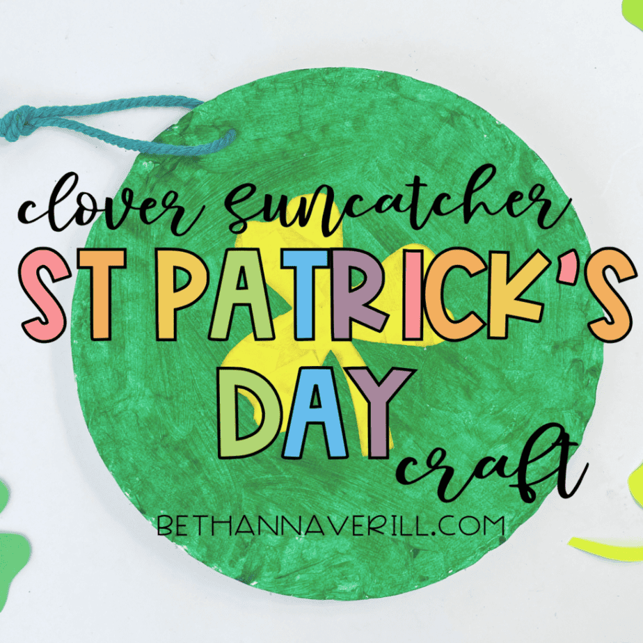 st. patrick's day clover suncatcher craft