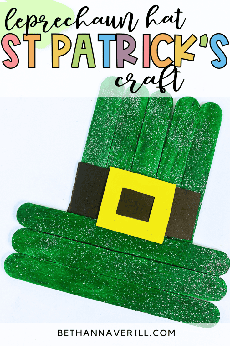 popsicle stick leprechaun hat craft