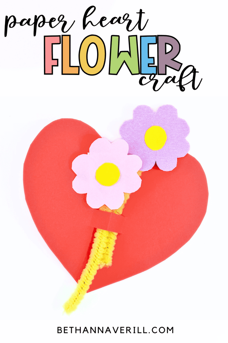 diy paper heart flower craft