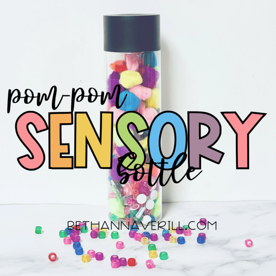 pompom sensory bottle diy