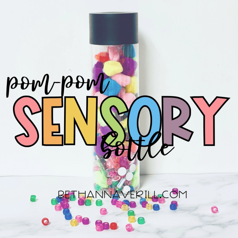 pompom sensory bottle diy