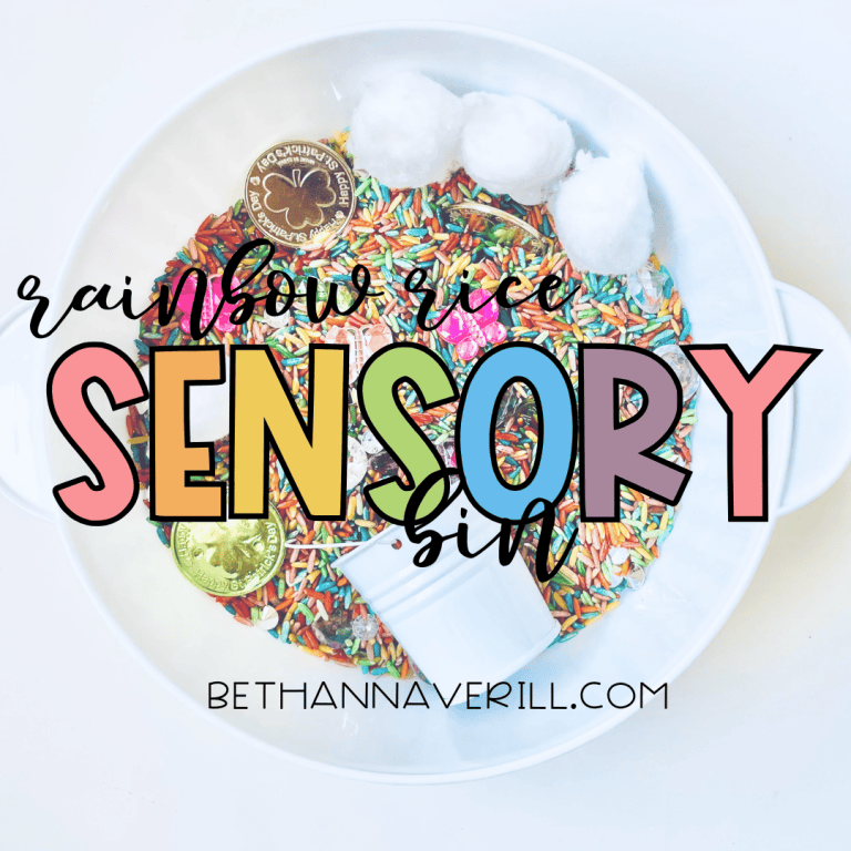 Rainbow Rice Sensory Bin